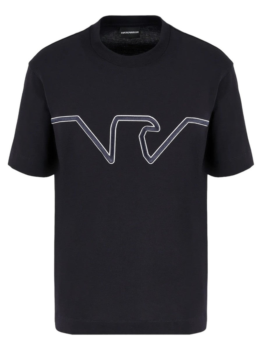 T-shirt in jersey heavy con ricamo logo a rilievo ASV-Emporio Armani-T-shirt-Vittorio Citro Boutique