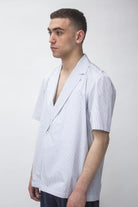 C.9.3 - Camicia a maniche corte a righe azzurra - Vittorio Citro Boutique