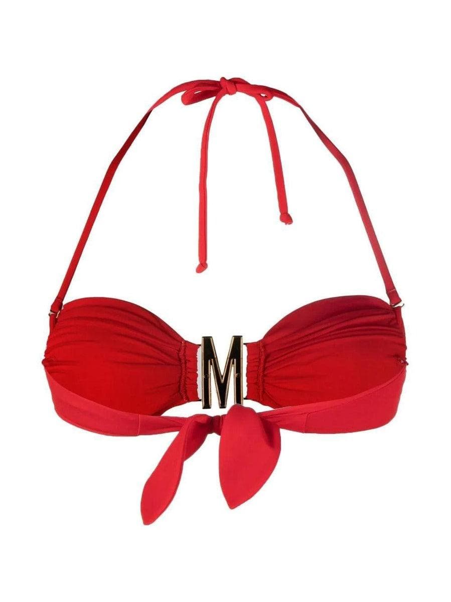 MOSCHINO - Top bikini con placca logo - Vittorio Citro Boutique