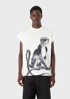 T-shirt loose fit in jersey misto Tencel stampa macaco - Vittorio Citro Boutique